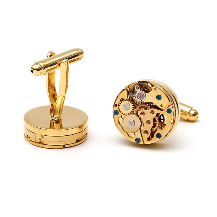 Exquisite goldene mechanische Steampunk-Zahnrad-Manschettenknöpfe - image 8