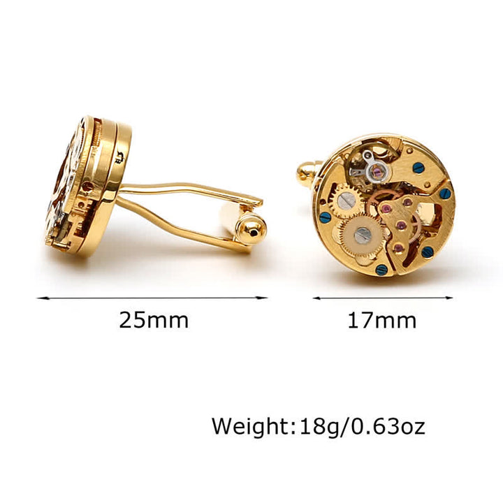 Exquisite goldene mechanische Steampunk-Zahnrad-Manschettenknöpfe - image 3