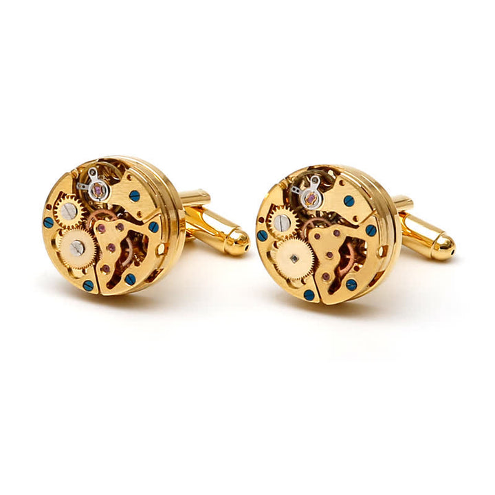 Exquisite goldene mechanische Steampunk-Zahnrad-Manschettenknöpfe - image 6