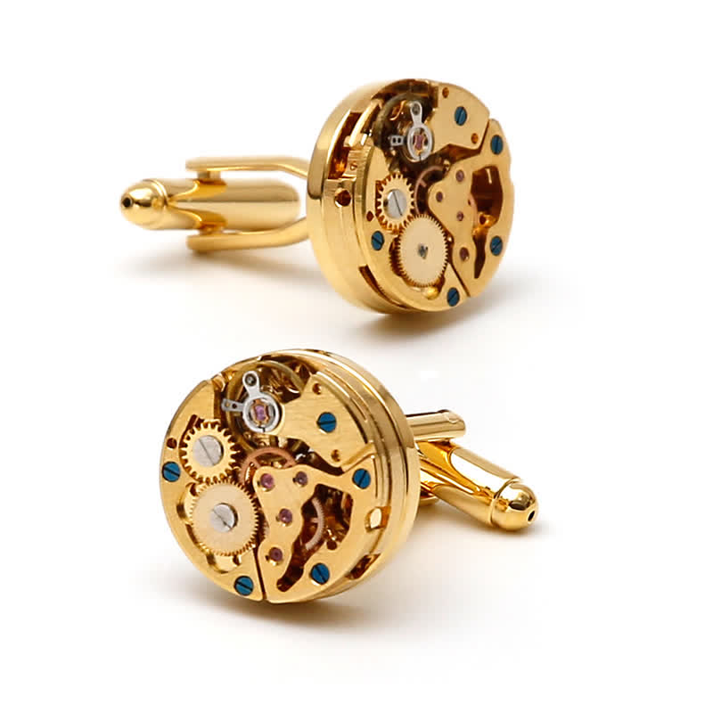 Exquisite goldene mechanische Steampunk-Zahnrad-Manschettenknöpfe - image 5