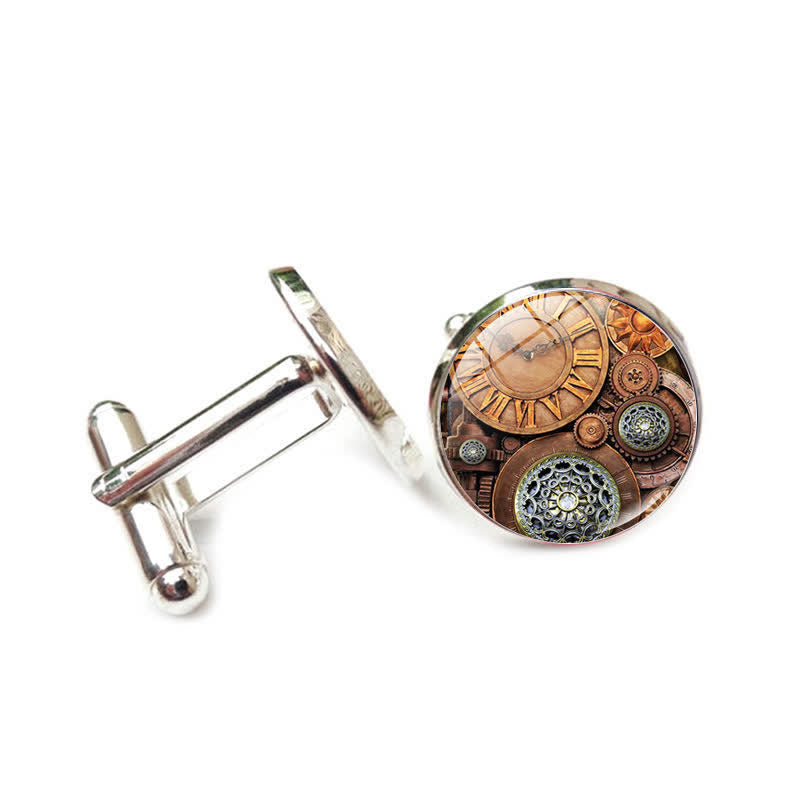 Manschettenknöpfe im Steampunk-Stil mit Zahnrädern im Vintage-Stil - Stil Nr. 5 - image 8