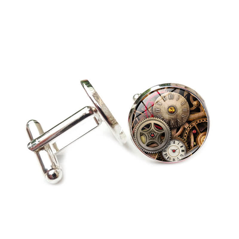 Manschettenknöpfe im Steampunk-Stil mit Zahnrädern im Vintage-Stil - Stil Nr. 8 - image 11