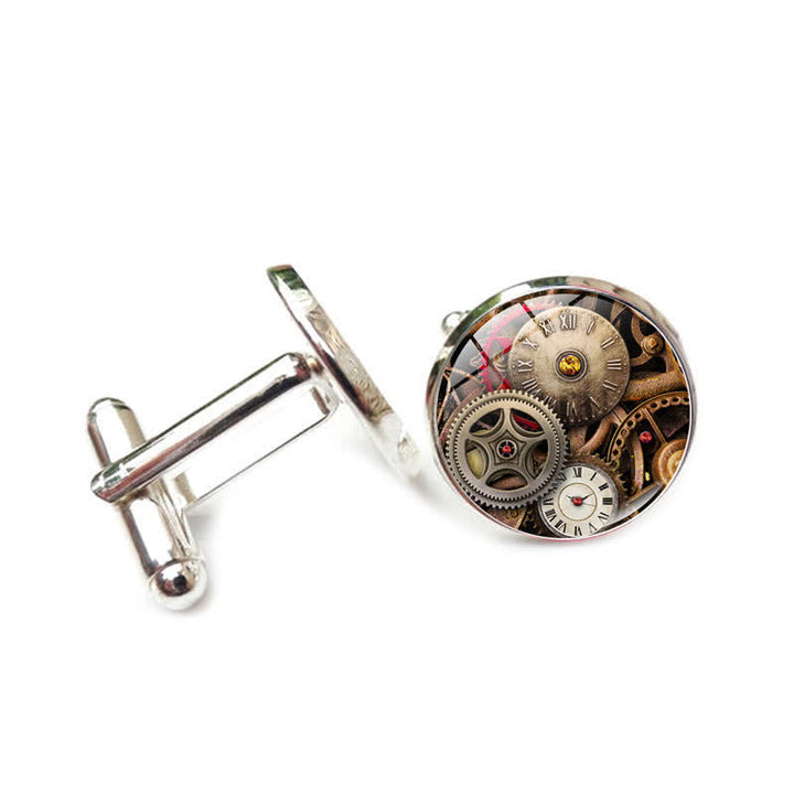 Manschettenknöpfe im Steampunk-Stil mit Zahnrädern im Vintage-Stil - Stil Nr. 8 - image 11