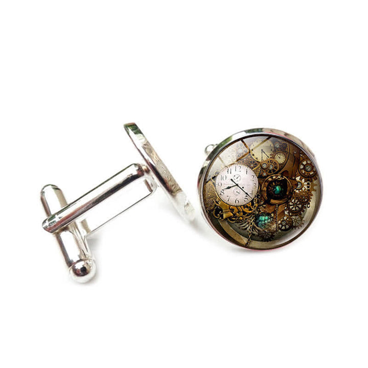 Manschettenknöpfe im Steampunk-Stil mit Zahnrädern im Vintage-Stil - Stil Nr. 9 - image 12