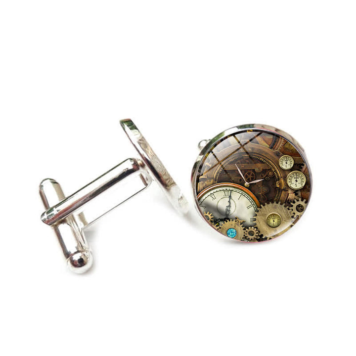 Manschettenknöpfe im Steampunk-Stil mit Zahnrädern im Vintage-Stil - Stil Nr. 2 - image 5