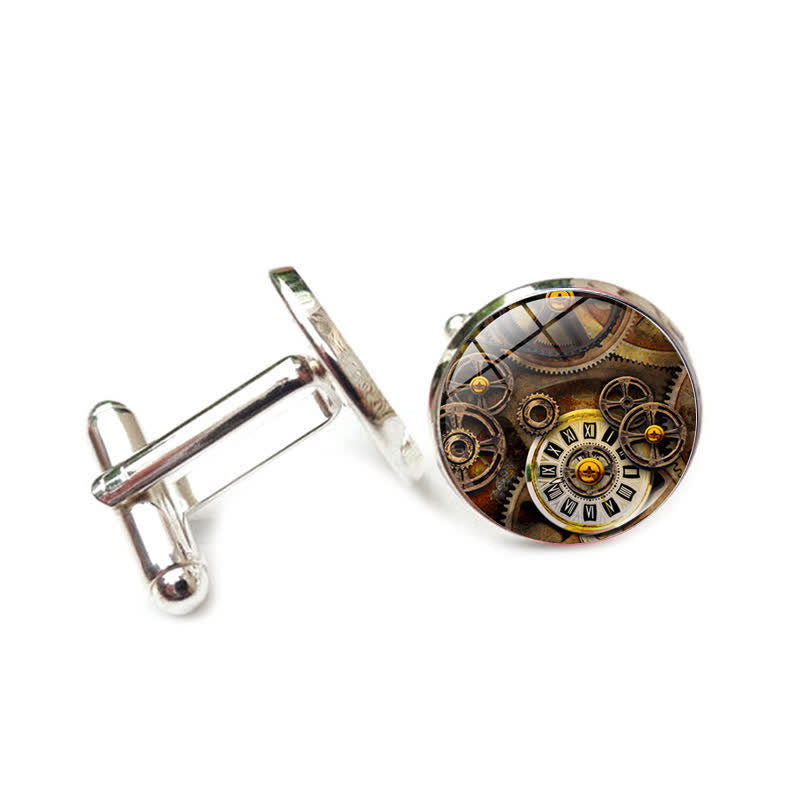 Manschettenknöpfe im Steampunk-Stil mit Zahnrädern im Vintage-Stil - Stil Nr. 7 - image 10