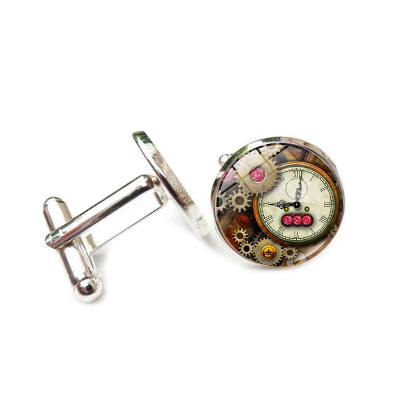 Manschettenknöpfe im Steampunk-Stil mit Zahnrädern im Vintage-Stil - Stil Nr. 4 - image 7