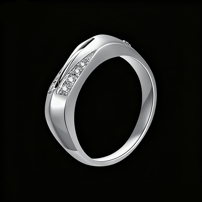 Modisches verstecktes Selbstverteidigungsmesser mit diamantbesetztem Ring - Silber - #8 - image 2