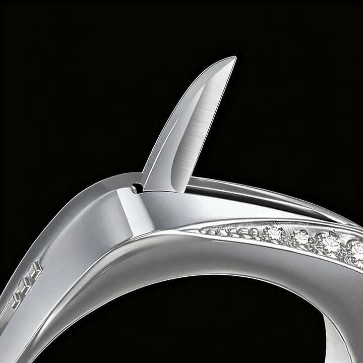 Modisches verstecktes Selbstverteidigungsmesser mit diamantbesetztem Ring - image 3