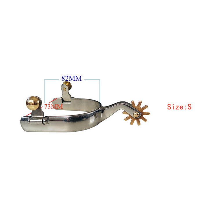 Cowboy-Sporen aus Edelstahl mit Kupferzahnrad und Messingschnallen - Metallisch - S - image 2