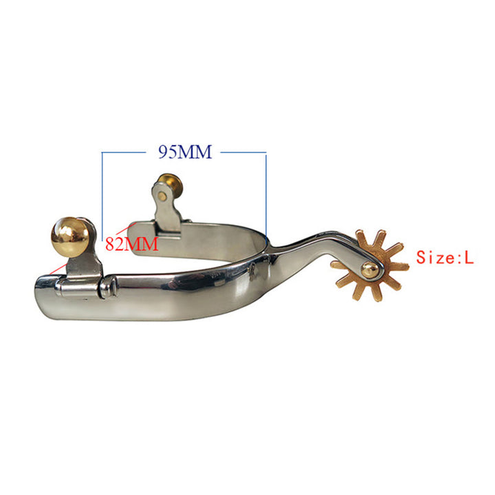 Cowboy-Sporen aus Edelstahl mit Kupferzahnrad und Messingschnallen - Metallisch - L - image 4
