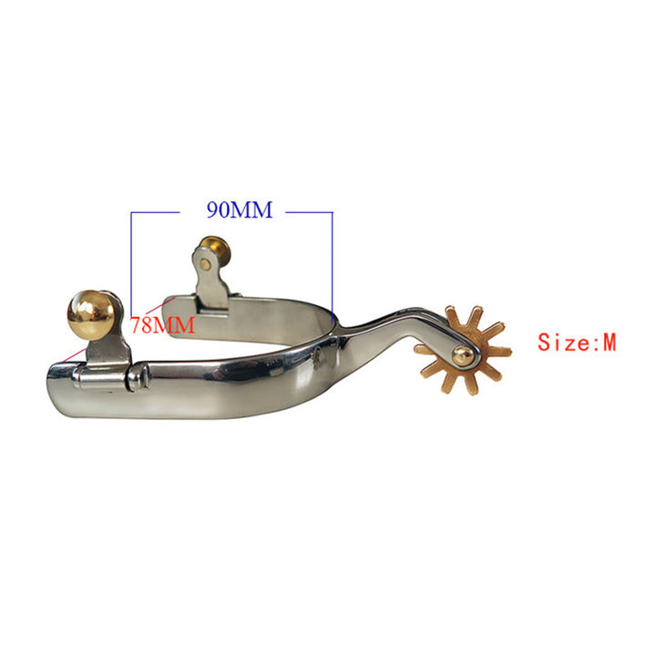 Cowboy-Sporen aus Edelstahl mit Kupferzahnrad und Messingschnallen - Metallisch - M - image 3
