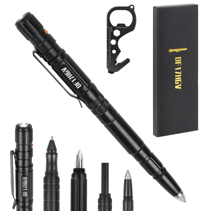 Multifunktionaler Beleuchtungsschreibstift Survival EDC Tactical Pen - Schwarz - image 0