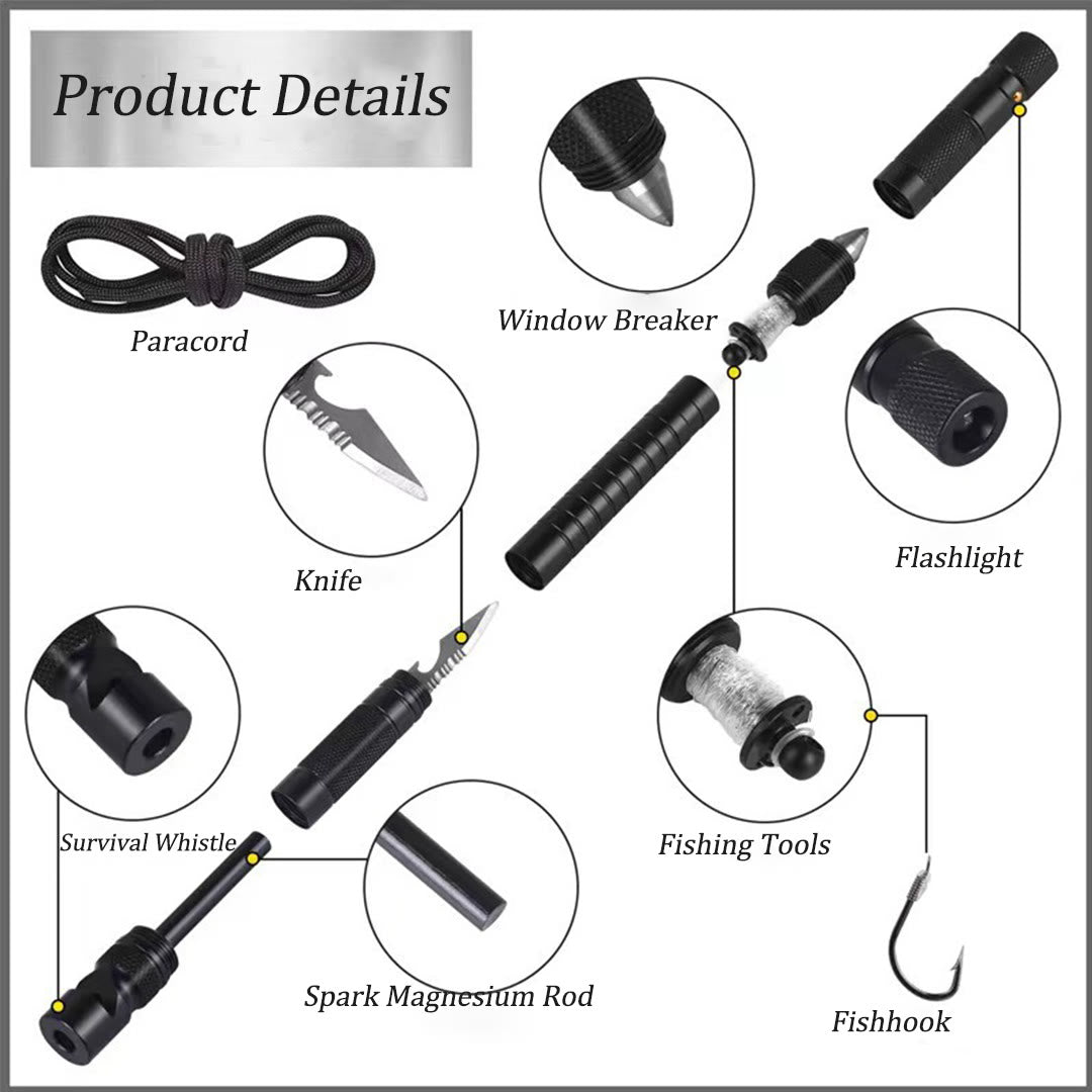 Multifunktionale Beleuchtung Fensterbrecher Pfeife Survival Tactical Pen - image 3
