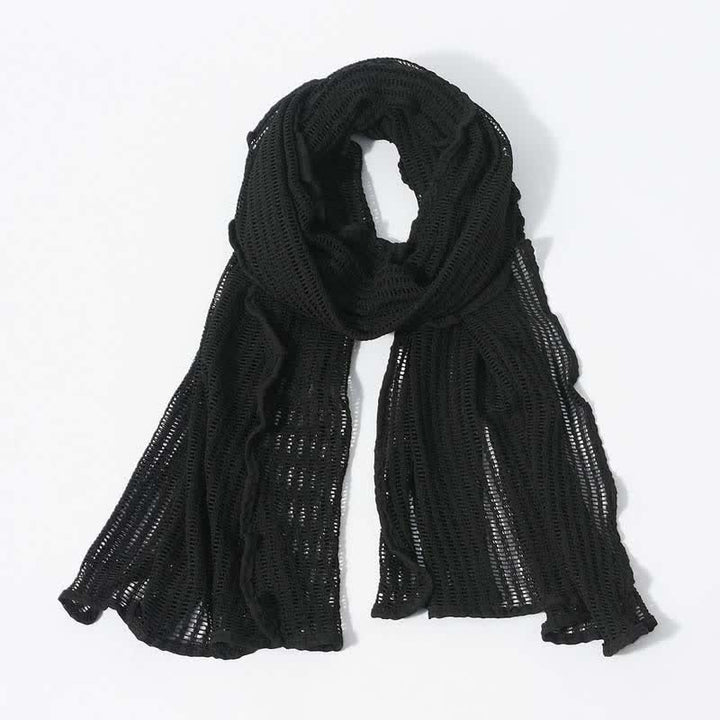 Eleganter Strickschal mit ausgehöhltem Design - Schwarz - image 5