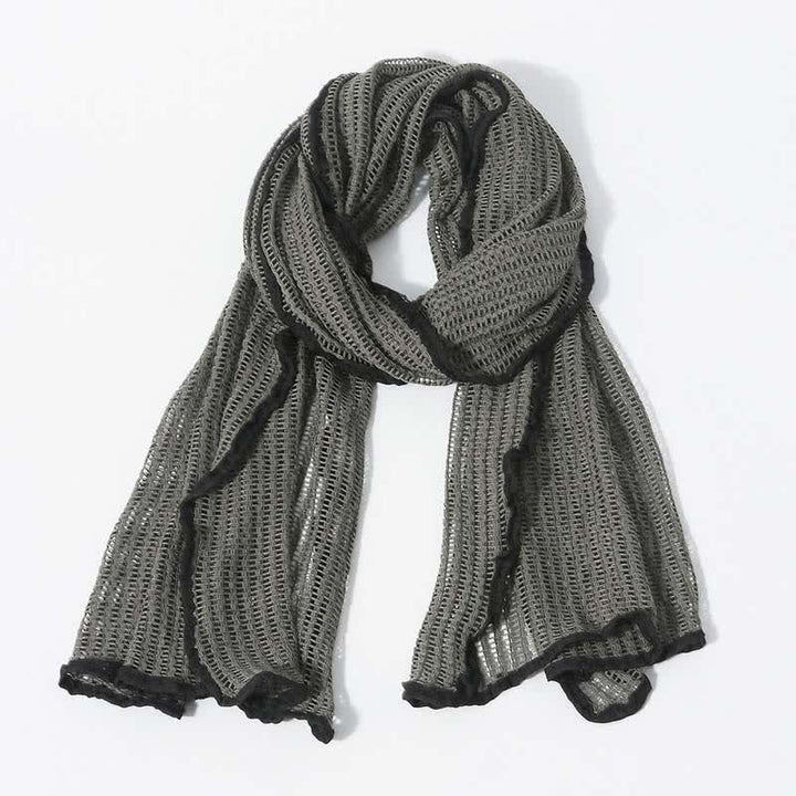 Eleganter Strickschal mit ausgehöhltem Design - Grau - image 0