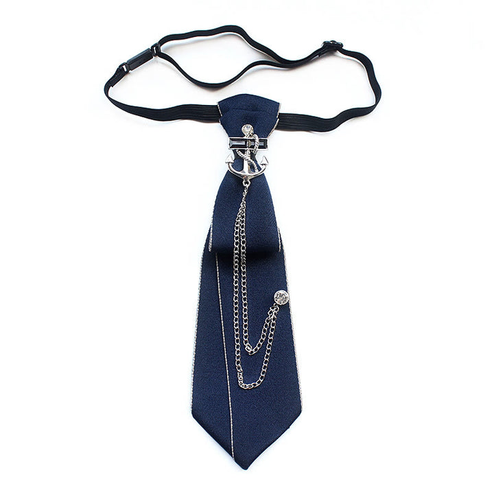 Vorgebundene Unisex-Krawatte mit Schiffsanker und verstellbarem Band - Blau - image 3