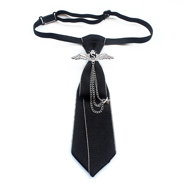 Wings Vorgebundene Unisex-Krawatte mit verstellbarem Band - Schwarz - image 0