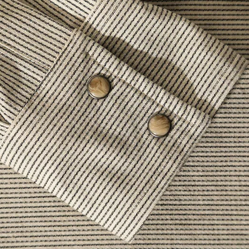 Vintage Beige Gewebtes Streifen Western Cowboy Hemd - image 7