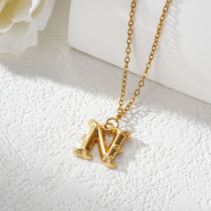 Elegante Damenhalskette mit Buchstabenanhänger aus Gold und Silber - Golden - N - image 15