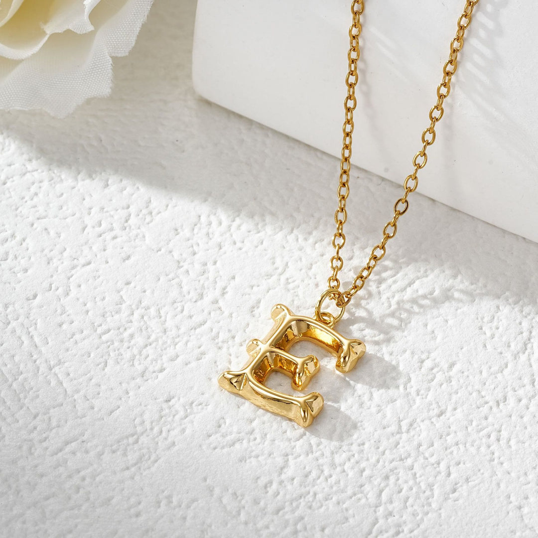 Elegante Damenhalskette mit Buchstabenanhänger aus Gold und Silber - Golden - E - image 6