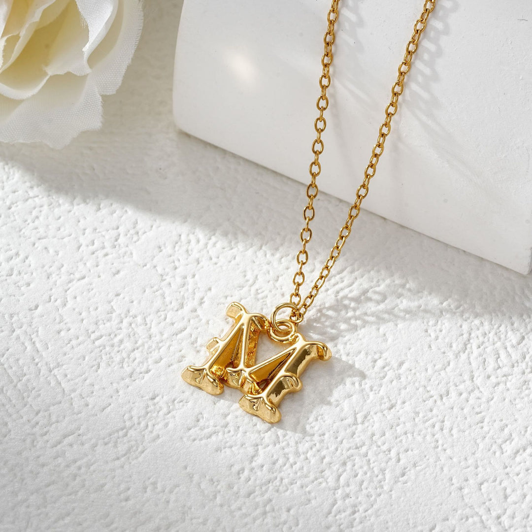 Elegante Damenhalskette mit Buchstabenanhänger aus Gold und Silber - Golden - M - image 14