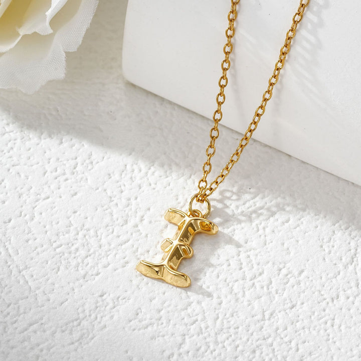 Elegante Damenhalskette mit Buchstabenanhänger aus Gold und Silber - Golden - ICH - image 10