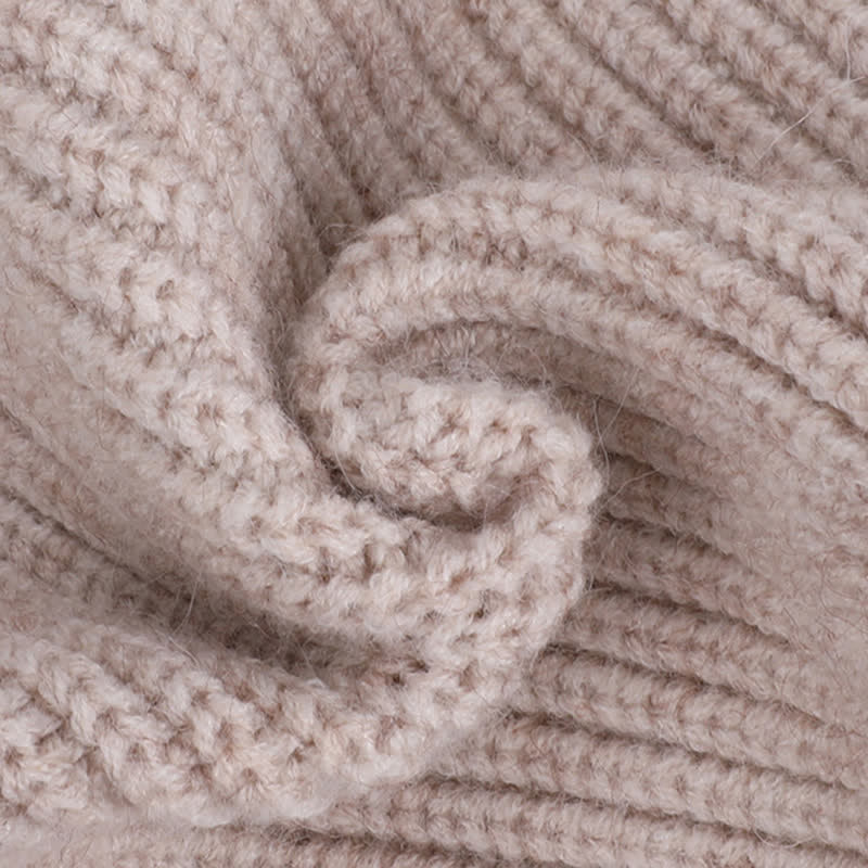 3-teiliges Set aus einfarbiger Strickmütze, Mütze, Schal und Handschuhen - image 7