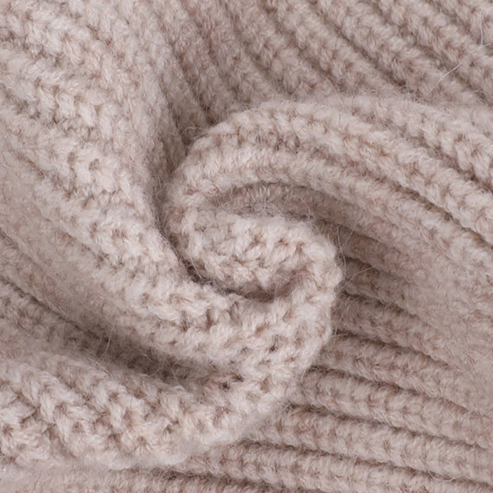 3-teiliges Set aus einfarbiger Strickmütze, Mütze, Schal und Handschuhen - image 7
