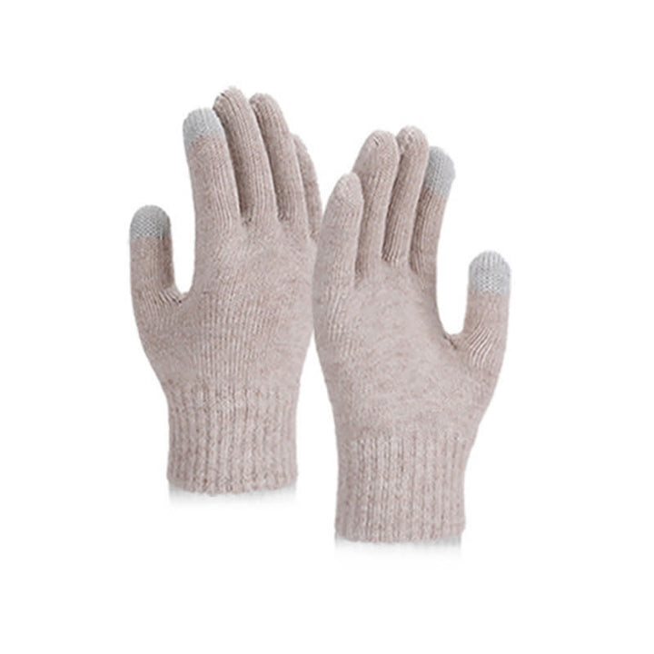 3-teiliges Set aus einfarbiger Strickmütze, Mütze, Schal und Handschuhen - image 6