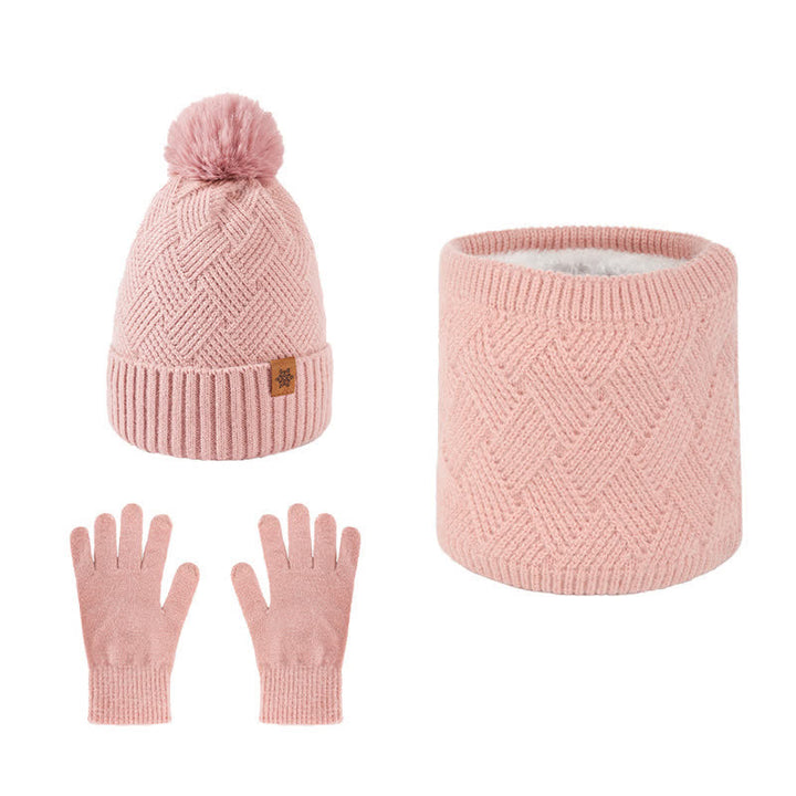 3-teiliges Set mit Mütze, Halsmanschette und Handschuhen mit Webmuster - Rosa - Einstellbar (21 1/4"-22 7/8") - image 16