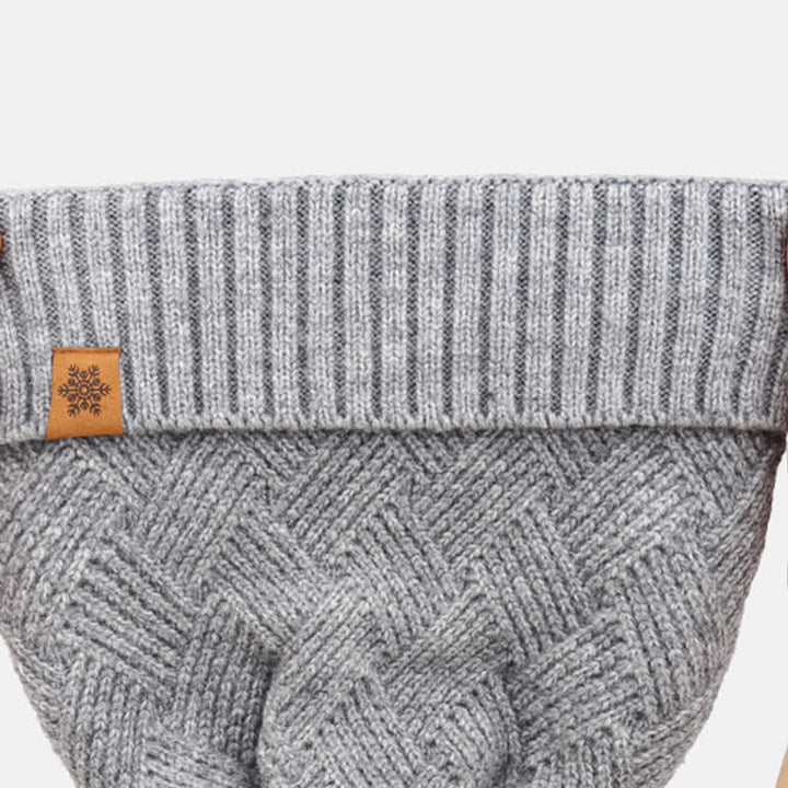 3-teiliges Set mit Mütze, Halsmanschette und Handschuhen mit Webmuster - image 3