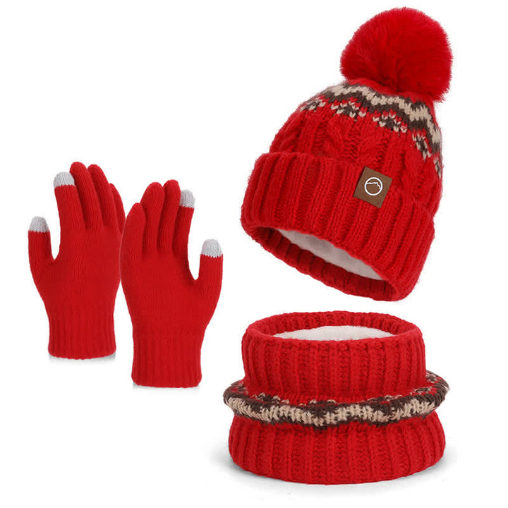 3-teiliges Set mit Mütze, Halstuch und Handschuhen im minimalistischen Stil - Rot - Einstellbar (21 1/4"-22 7/8") - image 10