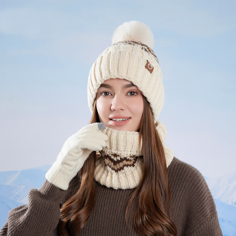 3-teiliges Set mit Mütze, Halstuch und Handschuhen im minimalistischen Stil - image 13