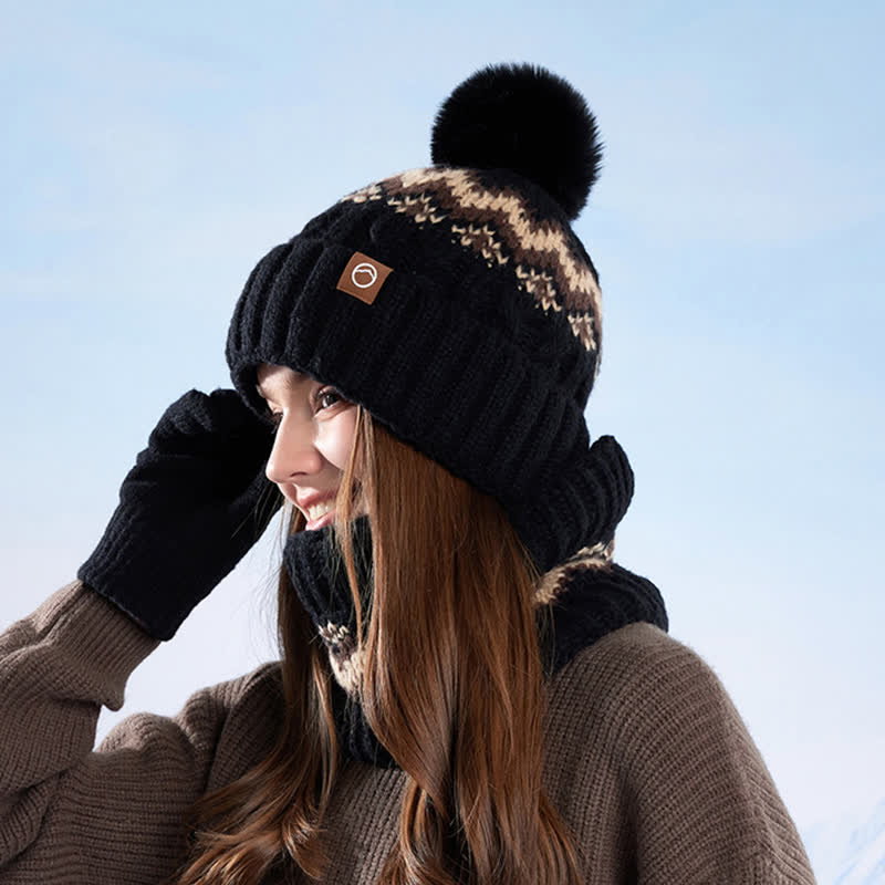 3-teiliges Set mit Mütze, Halstuch und Handschuhen im minimalistischen Stil - image 15