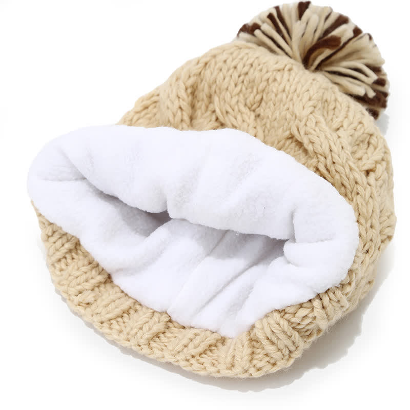3-teiliges Set aus Mütze, Schal und Handschuhen im Twist-Design mit Bommel - image 9