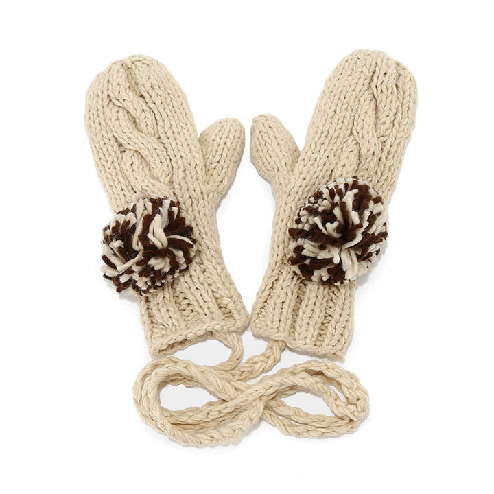 3-teiliges Set aus Mütze, Schal und Handschuhen im Twist-Design mit Bommel - image 12