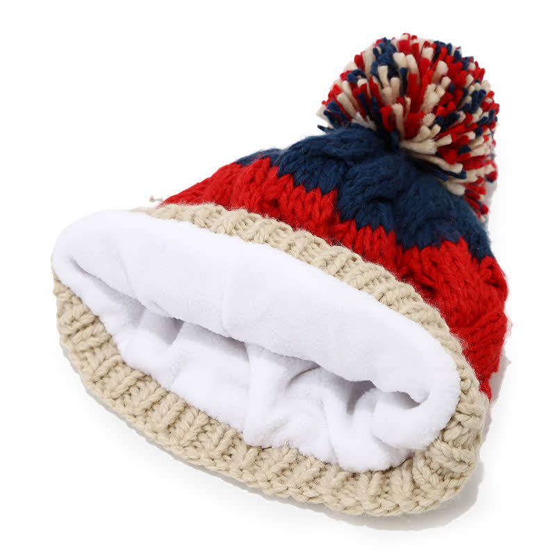 3-teiliges Set aus Mütze, Schal und Handschuhen im Twist-Design mit Bommel - image 2