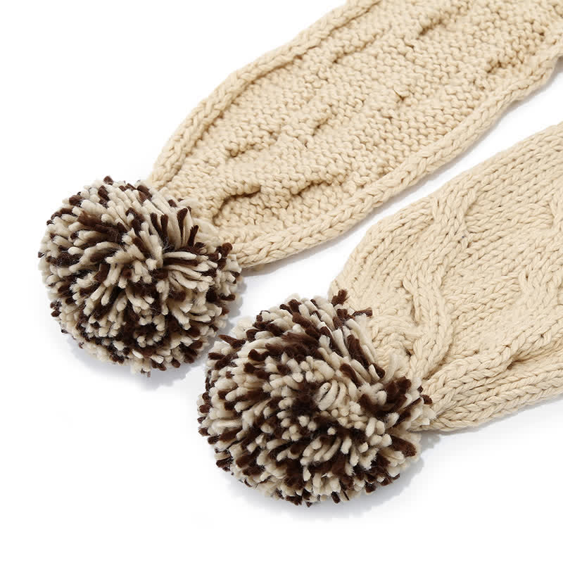 3-teiliges Set aus Mütze, Schal und Handschuhen im Twist-Design mit Bommel - image 11