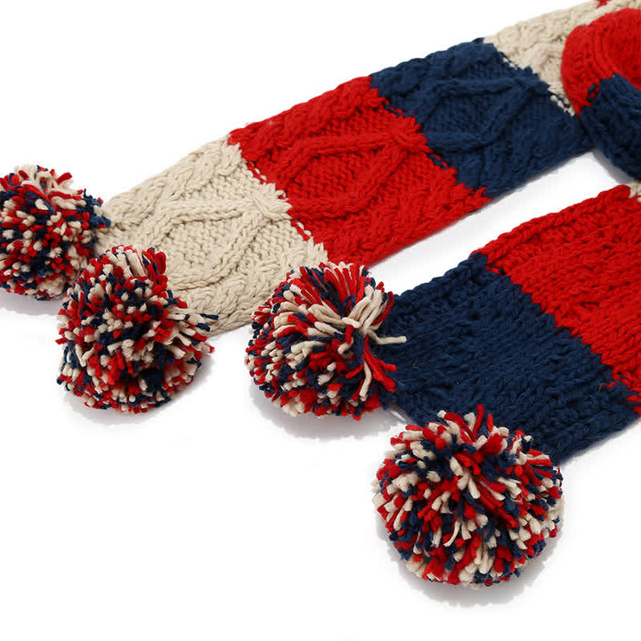 3-teiliges Set aus Mütze, Schal und Handschuhen im Twist-Design mit Bommel - image 4