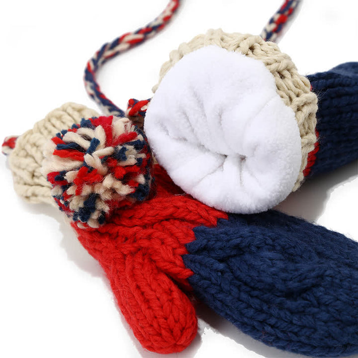 3-teiliges Set aus Mütze, Schal und Handschuhen im Twist-Design mit Bommel - image 6
