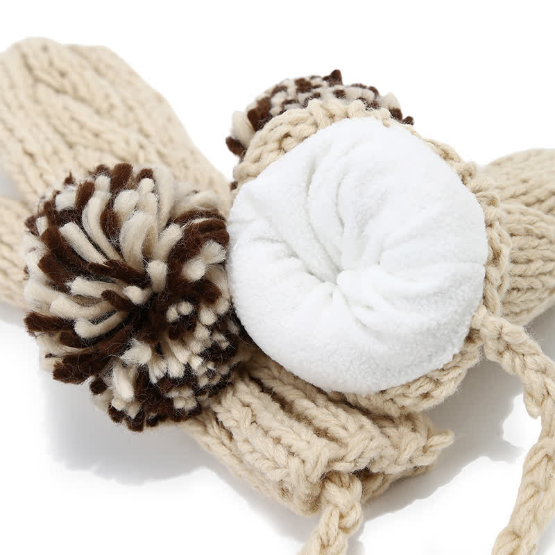 3-teiliges Set aus Mütze, Schal und Handschuhen im Twist-Design mit Bommel - image 13