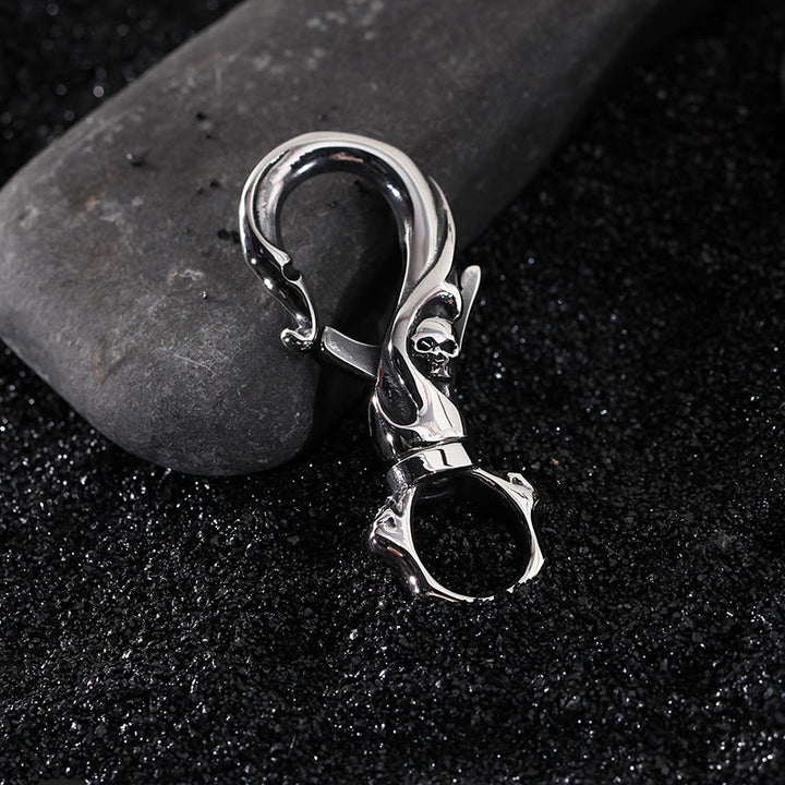 Silberner exquisiter Schlüsselanhänger aus Edelstahl mit Totenkopf - Silber - image 0