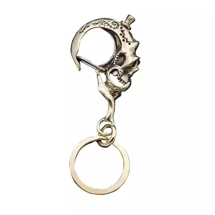 Kreativer Schlüsselanhänger in Totenkopfform aus Messing mit Ring - image 4