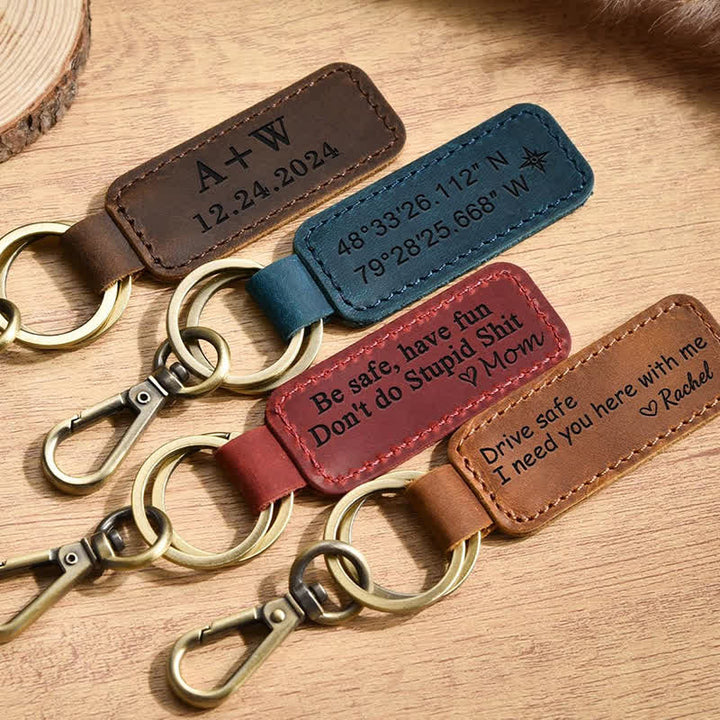Cutsom Gravur Personalisierter Geschenk-Leder-Schlüsselanhänger - image 8