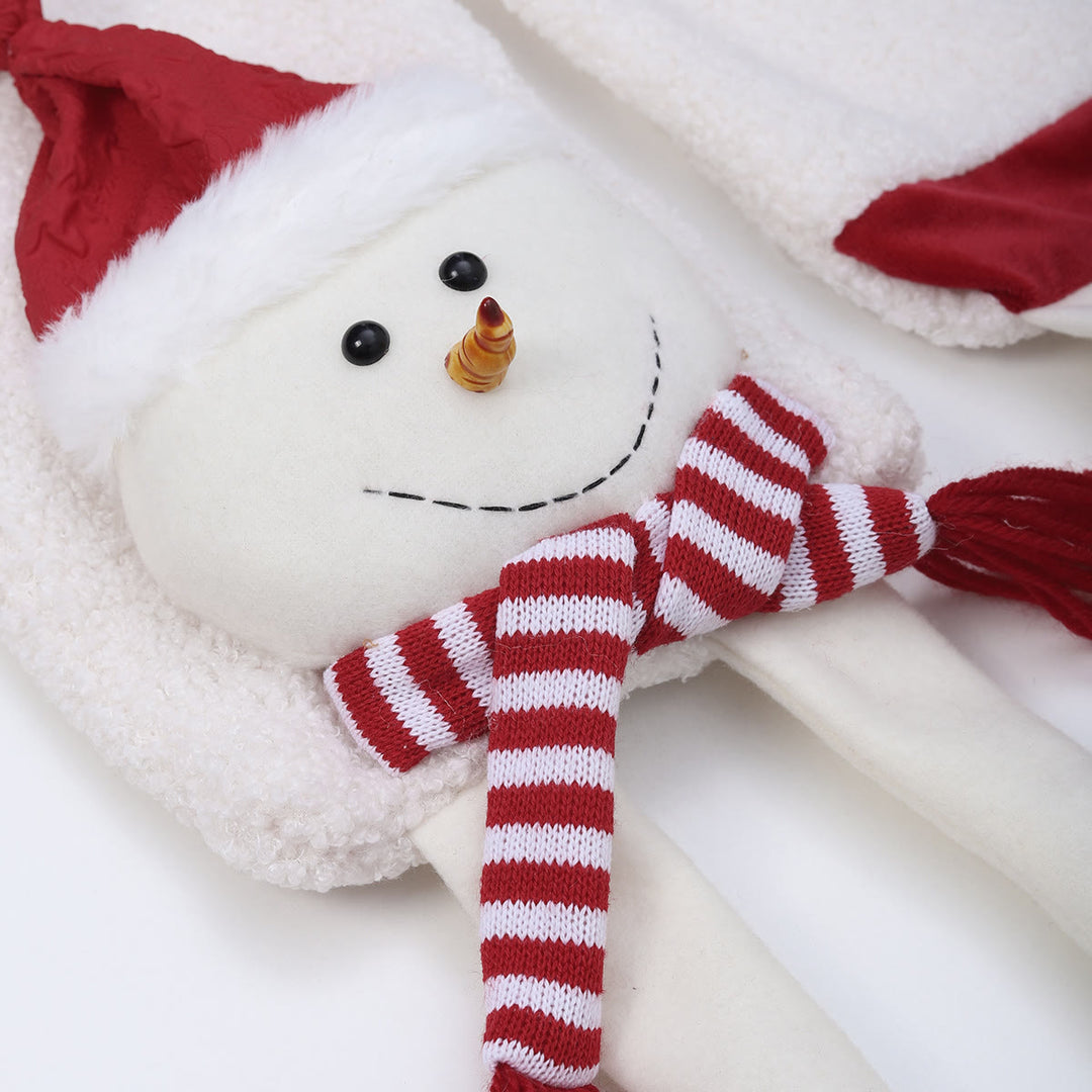 Frohe Weihnachten Rote Mütze Schneemann Winter Strickschal - image 2