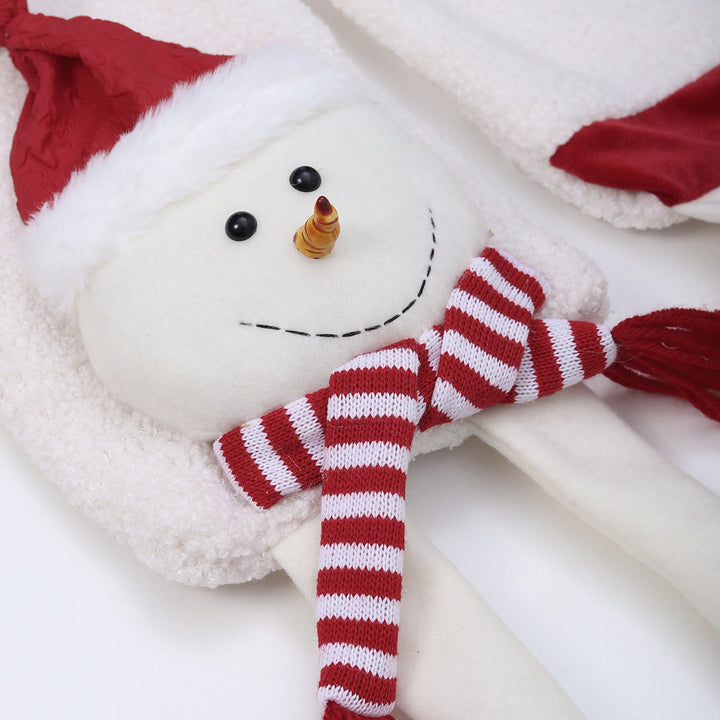 Frohe Weihnachten Rote Mütze Schneemann Winter Strickschal - image 2