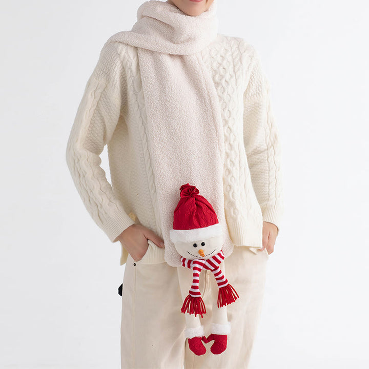 Frohe Weihnachten Rote Mütze Schneemann Winter Strickschal - image 5