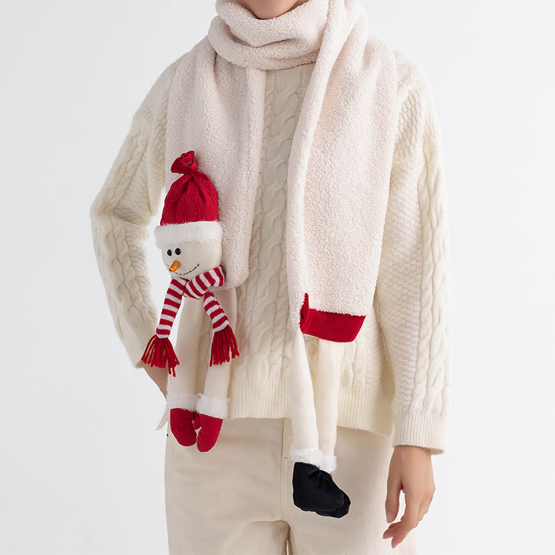 Frohe Weihnachten Rote Mütze Schneemann Winter Strickschal - image 6