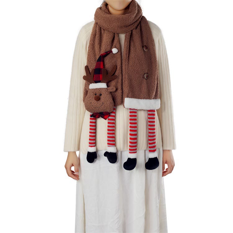 Weihnachten Braun Nette Elch Winter Warm Schal - image 1